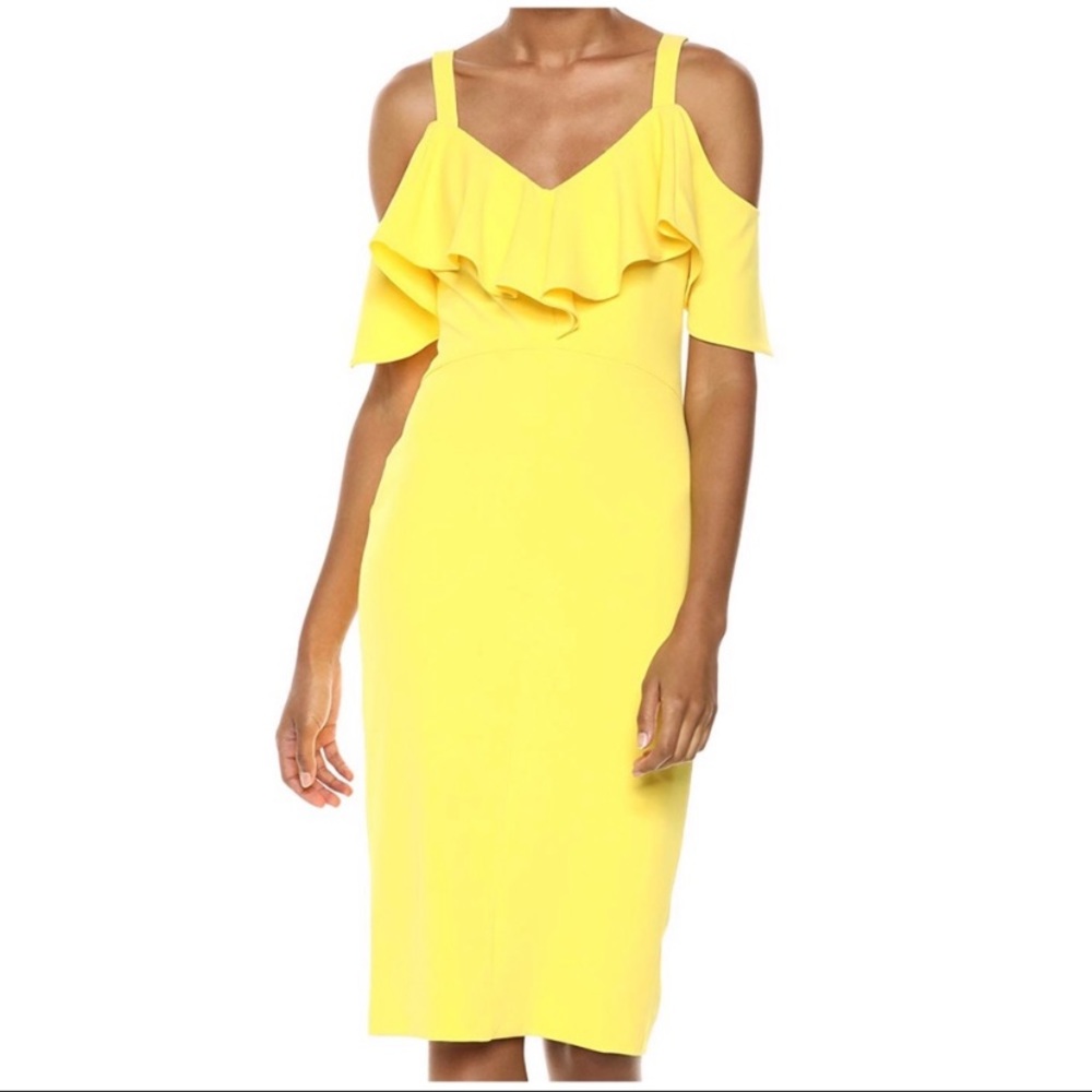 Rachel Rachel Roy Yellow Coldshoulder Dress XS